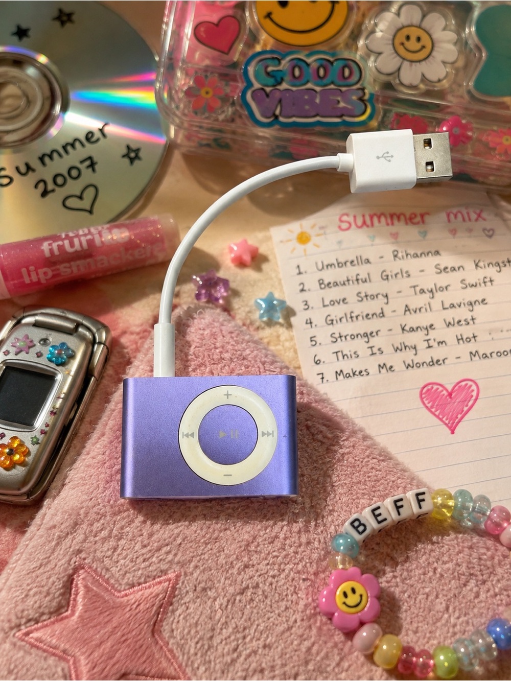 Vintage Y2K era Apple iPod Shuffle 2nd Generation 1GB - Purple (A1204) +charger